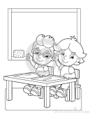 The page with exercises for kids - coloring book - illustration for the children